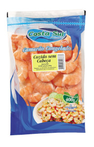 Costa Sul - Camarão Vannamei sem Cabeça Cozido e Congelado 400g