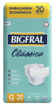Bigfral Fralda Geriátrica Clássica G 20 Unid.