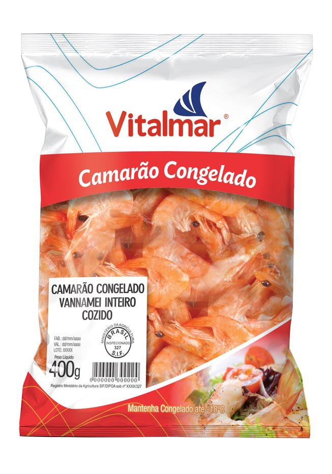 Vitalmar - Camarão Inteiro Cozido 400g