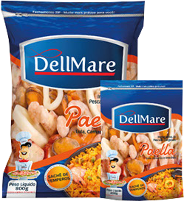 Ingredientes para Paella Dellmare 400g (Lula, Camarão e Mexilhão)