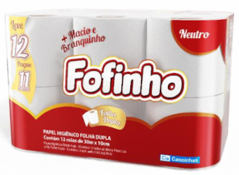 Papel Higiênico Fofinho Neutro 12 Rolos