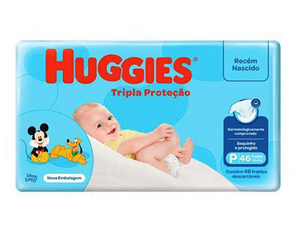 Huggies - Fralda Descartável Infantil Tripla Proteção P 46 Fraldas