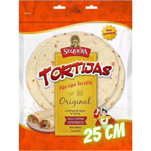 Pão Tortijas Original Sequóia 6 un 480g
