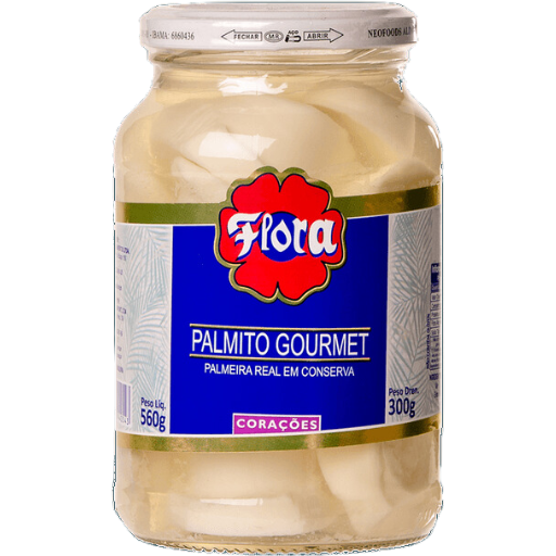 Palmito Palmeira Real Rodelas Flora liq 580g drenado 300g