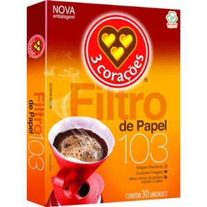 3 Corações - Filtro de Papel 103 Caixa com 30 Unid.